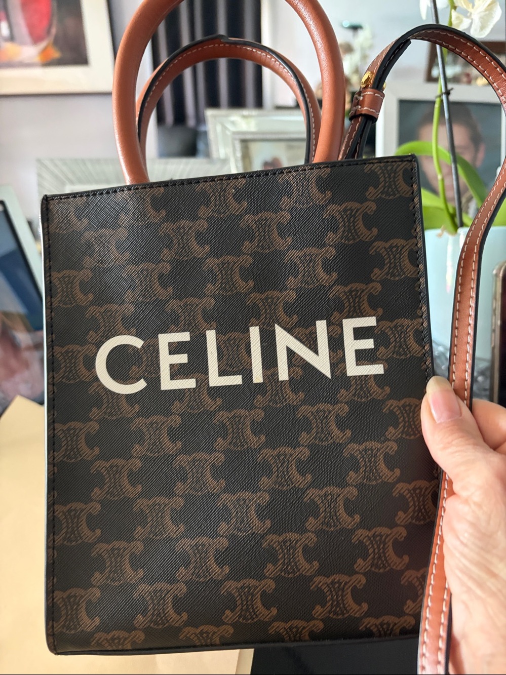 Celine Brown & Black Triomphe Mini Bag - Picture 9 of 12